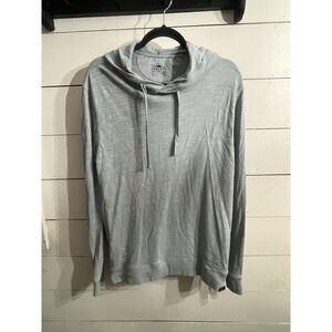 Faherty Men's SZ M Organic Cotton Sunwashed Slub Hoodie in Blue Comfort Soft